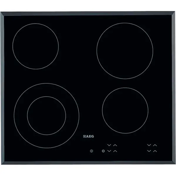 AEG 600mm Ceramic Hob Touch Control 4 Cook Zones Black HK624010FB