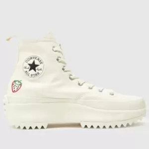 Converse Run Star Hike Juicy Greens Trainers In White & Pink