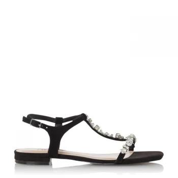 Dune Black Suede 'Nasa' Ankle Strap Sandals - 3