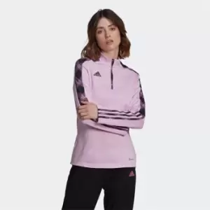 adidas Tiro Fleece Mid-Layer Shirt Womens - Bliss Lilac / Black