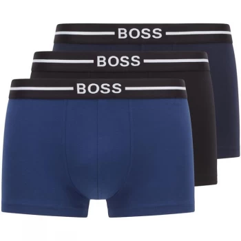 Hugo Boss 3 Pack Organic Trunks Black/Navy/Blue Size M Men