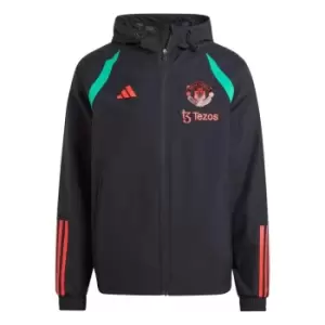 adidas Manchester United All-weather Jacket 2023 2024 Adults - Black