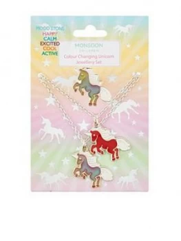 Monsoon Girls Colour Change Unicorn Necklace, Bracelet & Ring Set - Multi