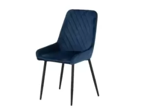 Seconique Avery Set of 2 Blue Velvet Dining Chairs