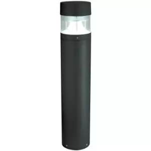 1m Tall IP65 Outdoor Lamp Post Bollard Black Round Flat Top E27 Driveway Light