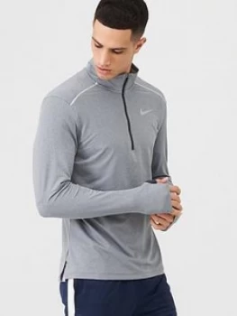 Nike Half Zip Running Top - Grey, Size XL, Men