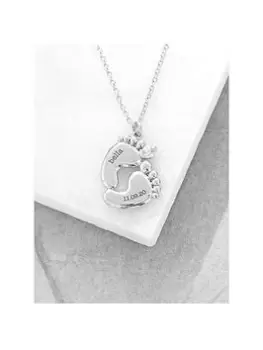 Treat Republic Personalised Baby Feet Necklace in Silver, Women