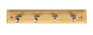 Wickes Key Tidy - Pine and Satin Nickel 230mm