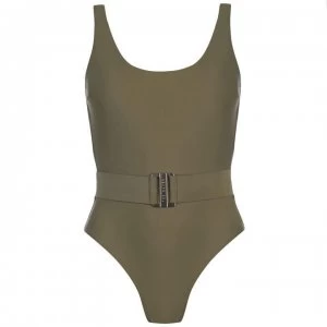 Ted Baker Ted Womens Scoop Belted Swim Suit - Khaki