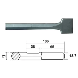 Faithfull FAIKAGSC75 Kango Shank Straight Scaling Chisel 75 x 300mm