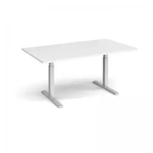 Elev8 Touch boardroom table 1800mm x 1000mm - silver frame and white