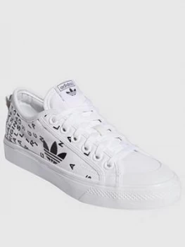 adidas Originals Nizza Trefoil W, White/Black, Size 5, Women