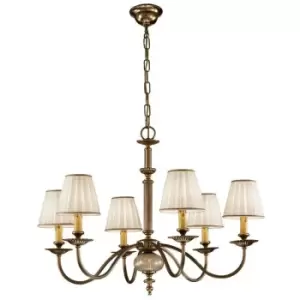 Kolarz ASCOT - Classic 6 Arm Chandelier Antique Brass, 6x E14