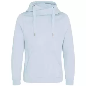 Awdis Unisex Adult Crossover Collar Hoodie (L) (Sky Blue)