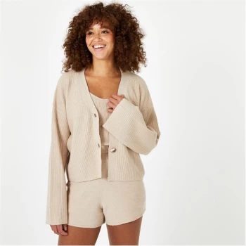 Jack Wills Knitted Cropped Cardigan - Camel