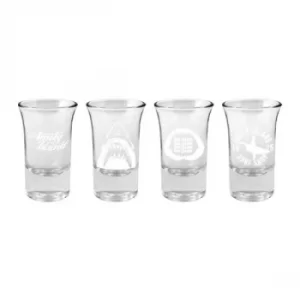 Jaws Shotglass 4-Pack Logo & Symbols