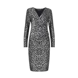 Mela London Silver Leopard Bodycon Dress - Silver