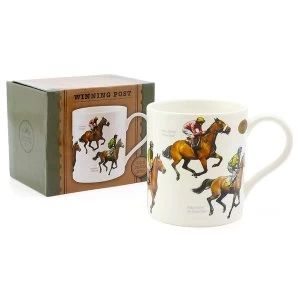 Lesser & Pavey Horse Racing Winning Post Fine China Windsor Gift Boxed Mug