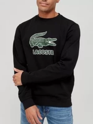 Lacoste Lacoste Crocodile Logo Sweatshirt, Black Size XL Men