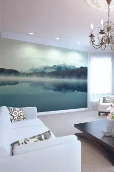 Misty Mountain Lake Wall Mural