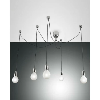 Fabas Luce Lighting - Fabas Luce Blog Cluster Pendant Ceiling Light Chrome Glass, E27