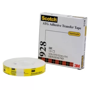 3M Scotch 928 ATG Repositionable Transfer Tape 12mm x 16.5m