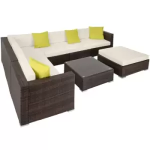 Tectake Rattan Garden Furniture Lounge Marbella - Brown