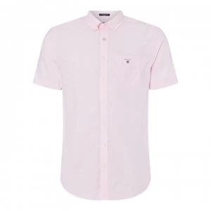 Gant Gant Short Sleeve Plain Oxford Shirt - Light Pink 662