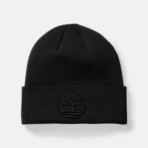 Timberland All Gender Tonal 3D Embroidery Beanie In Black Product_gender_genderless, Size ONE