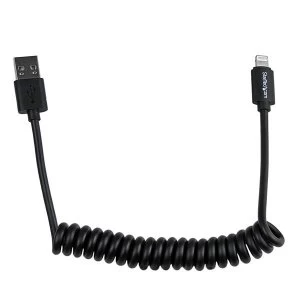 Startech 2ft Coiled Black Apple 8pin Lightning