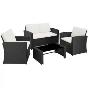 Tectake Rattan Garden Set Lucca - 4 Seats, 1 Table