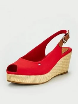 Tommy Hilfiger Iconic Elba Sling Back Wedge - Red