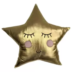 Little Furn. Gold Shiny Star Pre-filled Cushion Polyester Spandex Gold