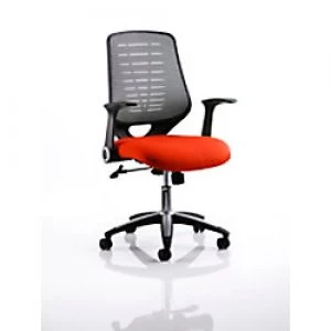 Task Office Chair Relay Silver Back Tabasco Red Seat With Arms