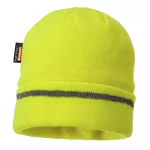 Portwest Reflective Trim Knit Hat Yellow One Size