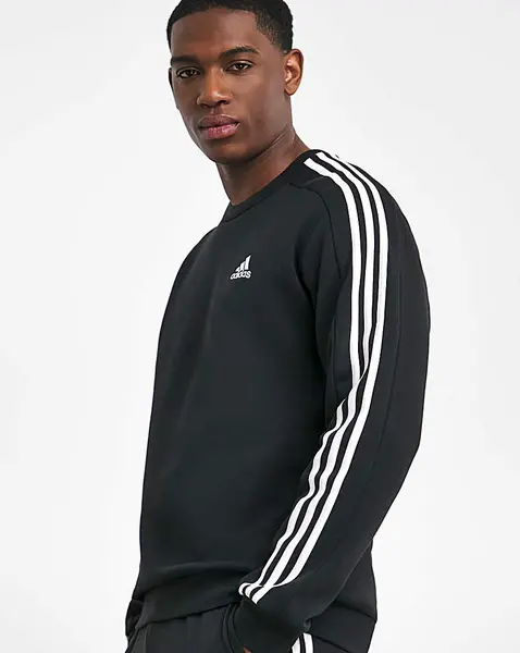 Adidas adidas 3 Stripes Fleece Sweatshirt Black Male S34/37 DI08301