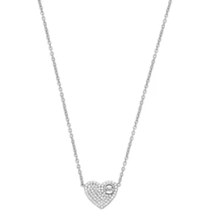 Michael Kors Sterling Silver Pave Heart Necklace