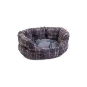 Plaid Oval Pet Bed