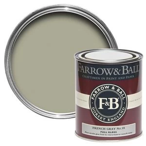 Farrow & Ball French gray No. 18 Gloss Metal & wood Paint 0.75L