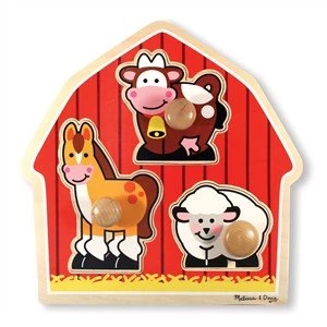 Melissa and Doug Barnyard Animals Large Peg Puzzle