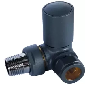 Towelrads Corner Round Radiator Manual Valve and Lockshield - Anthracite