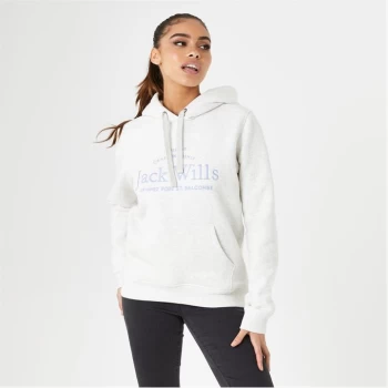 Jack Wills Hunston Graphic Logo Hoodie - Light Heather