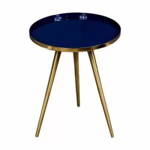 Native Home & Lifestyle Side Table Blue Enamel Tray