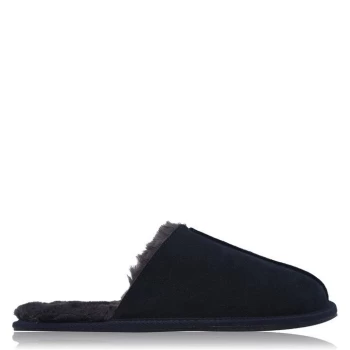 Howick Suede Mule Slippers Mens - Navy