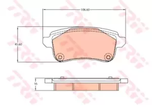 TRW Brake pad set GDB2136 Brake pads,Brake pad set, disc brake RENAULT,Megane IV Schragheck (B9A/M/N_),Megane IV Grandtour (K9A/M/N_)