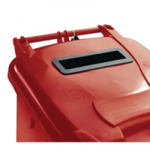 Slingsby Red Confidential Waste Wheelie Bin 360 Litre With Slot and Lid Lock 37