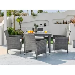 Furniture Box FurnitureBox Barbados Outdoor Dining Set 4 Seat Grey