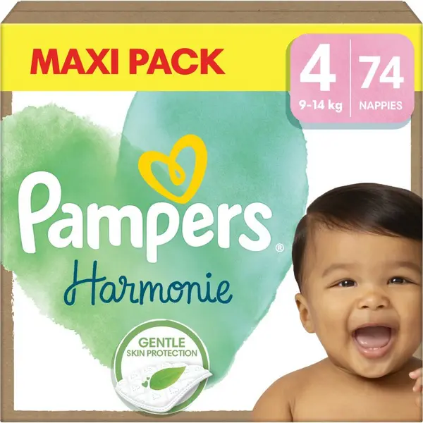 Pampers Harmonie Size 4 74 Nappies