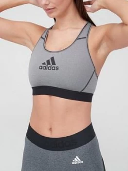 adidas Medium Support Don't Rest Alpha Skin Sports Bra - Dark Grey Heather, Size XS, Women