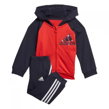 adidas Badge of Sport Full-Zip Hoodie Jogger Set Kids - Vivid Red / Legend Ink